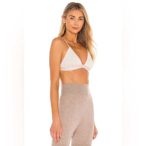 Johnathan Simkhai Jersey Triangle Bralette Champagne Large NWT - Picture 1 of 12